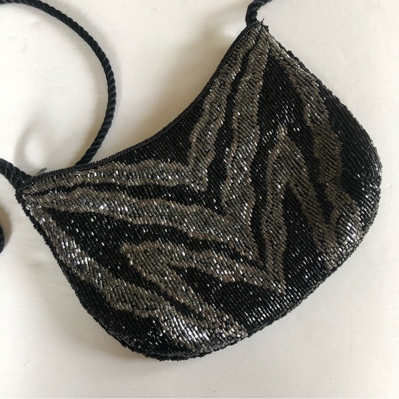 Zebra Print Beaded Mini Purse - Picture 3 of 4